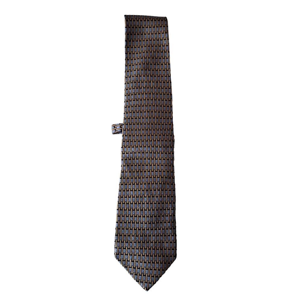 Geoffrey Beene - Navy Burgundy Black & Olive Abstract Luxe Silk Ties